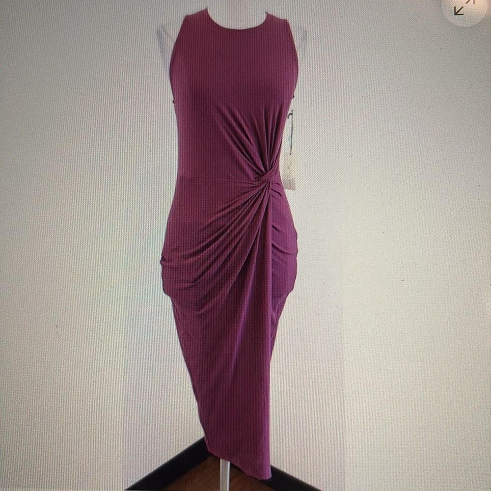 Nine Britton Red Ruched Tie Front Sheath Dress